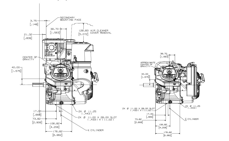 Dimensioni motore Kohler CH440